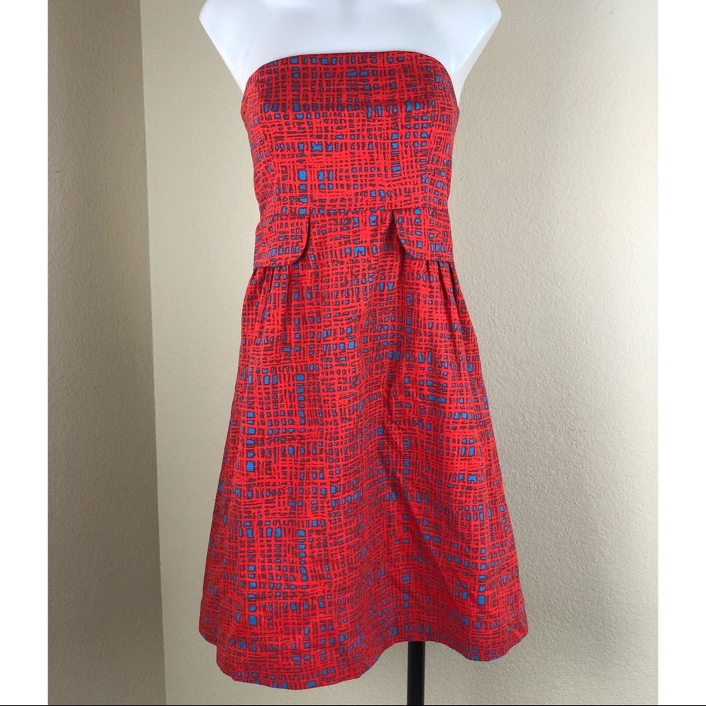 Anthropologie TABITHA Crosshatch Dress Strapless